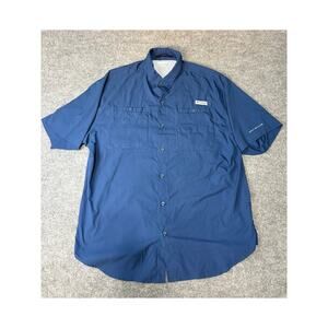 Columbia Omni Shade Tamiami PFG Shirt Mens XL Columbia Blue Short Sleeve